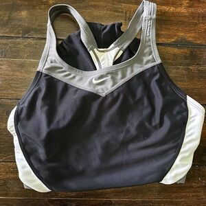 Nike One Piece Swimsuit - Size 6 - Black with White & Grey Detailing
